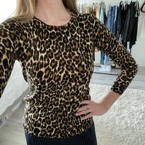J Crew leopard knit top